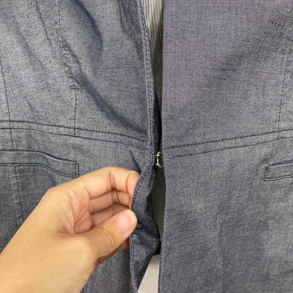 Talbots size 16 Gray Collarless Cotton Jacket Blazer Office Career Business - Picture 8 of 11